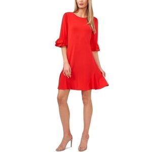 CeCe: Long Sleeve Ruffled Knit Dress (NWT)